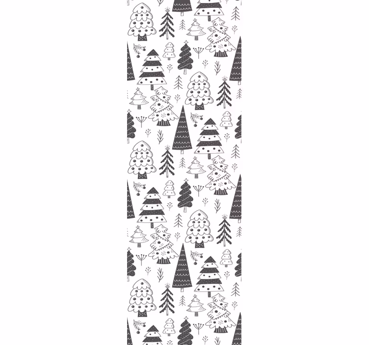 Papel mural navideño patrón de árboles festivos - TenVinilo