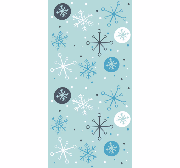 Papel mural navideño patrón de copo de nieve festivo - TenVinilo
