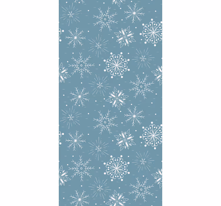 Papel mural navideño motivo de copos de nieve - TenVinilo