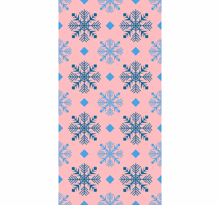 Papel mural navideño patrón geométrico de copos de nieve - TenVinilo