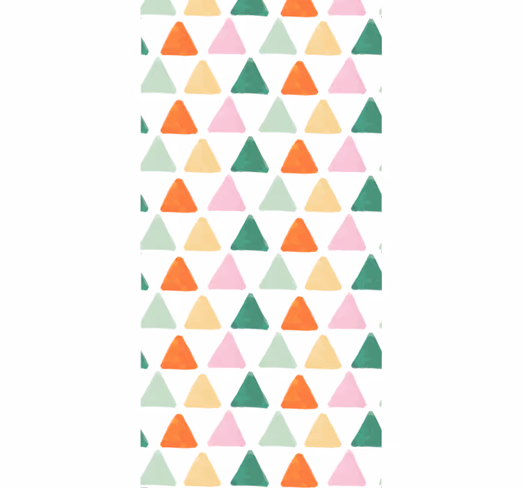 Papel mural geométrico patrón triangular colorido - TenVinilo