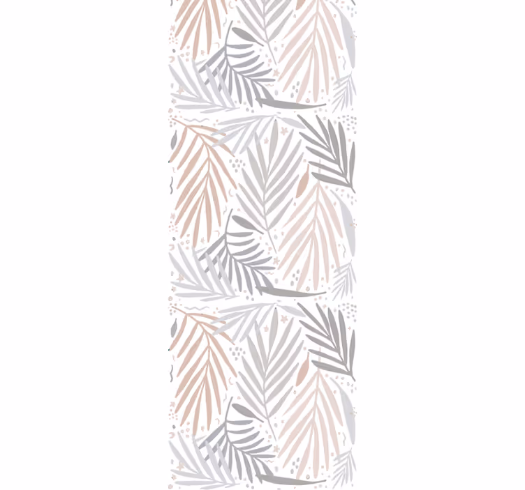 Papel mural hojas arreglo gris y beige - TenVinilo