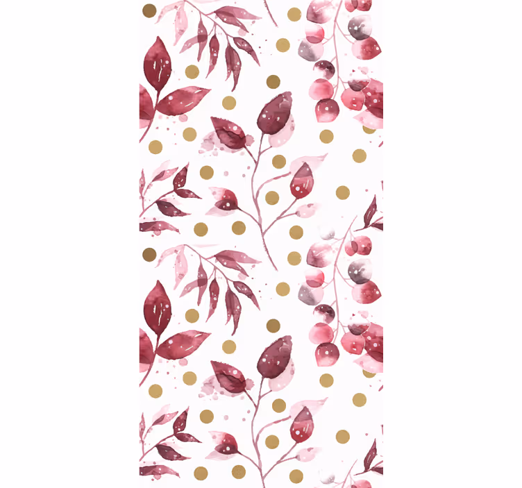 Papel mural floral motivo de lunares botánicos - TenVinilo