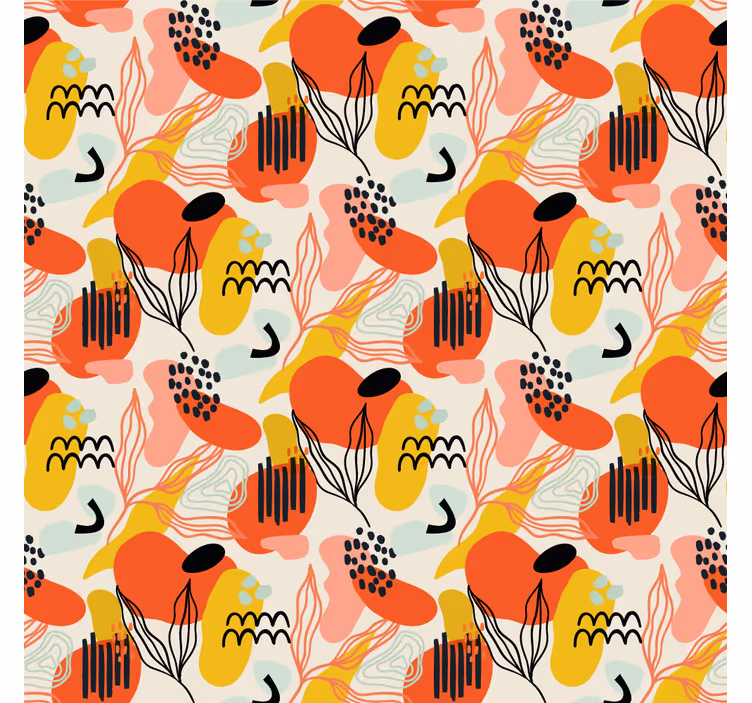 Papel mural arte formas orgánicas abstractas - TenVinilo