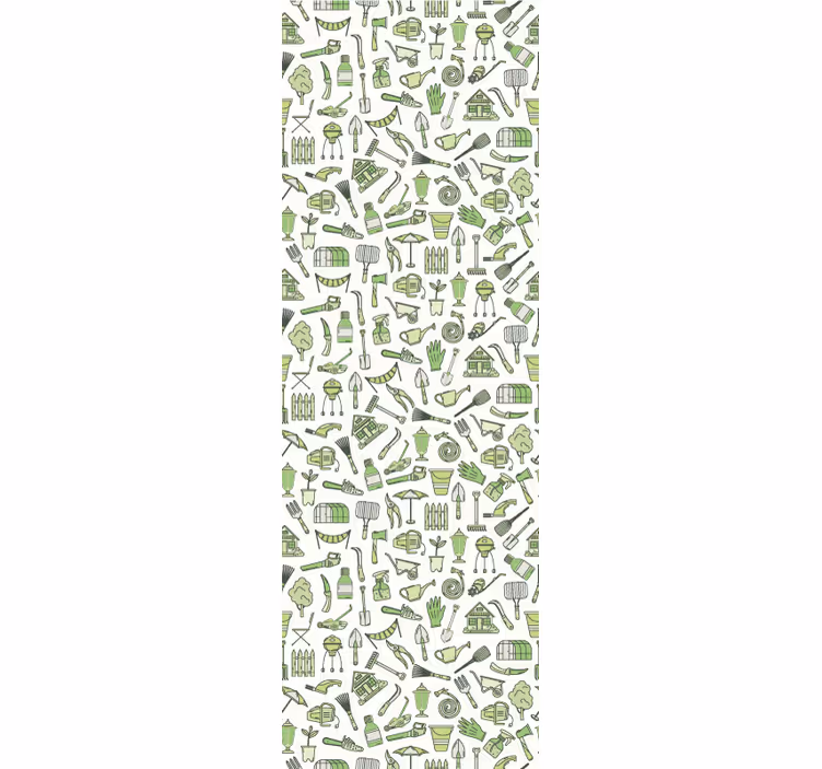 Papel mural verde tema de jardinería urbana - TenVinilo