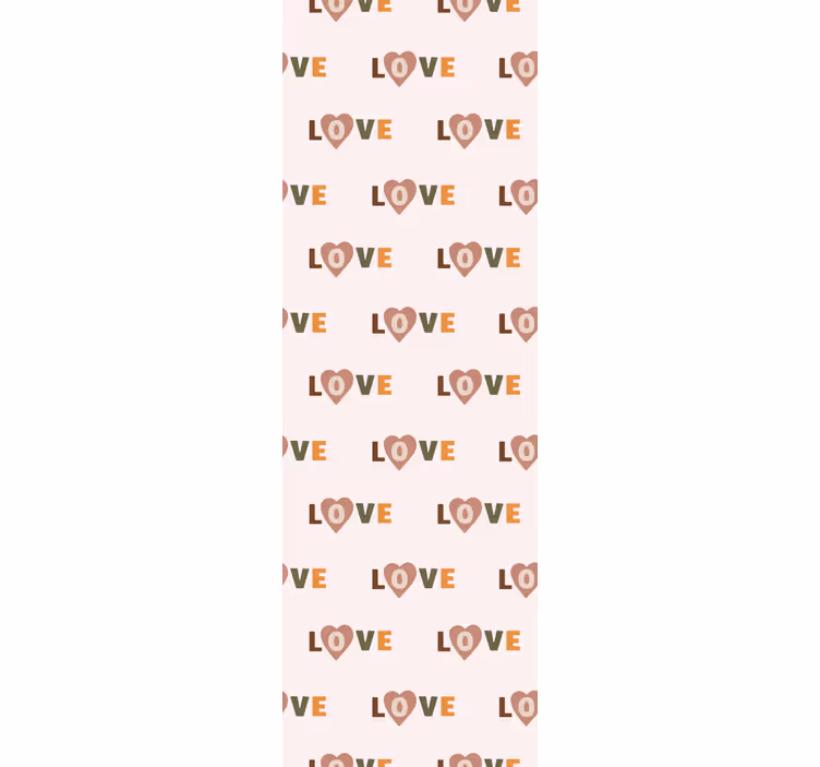Papel mural letras patrón de texto de amor - TenVinilo
