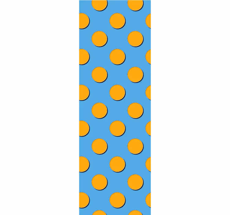 Papel mural topos puntos naranjas sobre fondo azul - TenVinilo