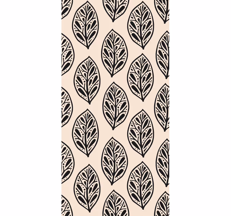 Papel pintado naturaleza Hojas de arbol negro lindo - TenVinilo
