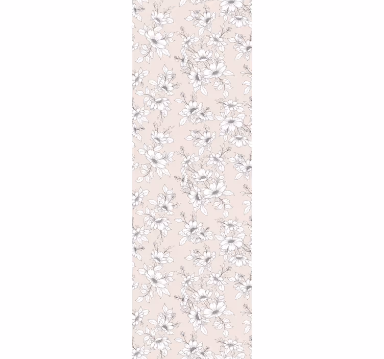 Papel pintado flores elegante composición beige - TenVinilo