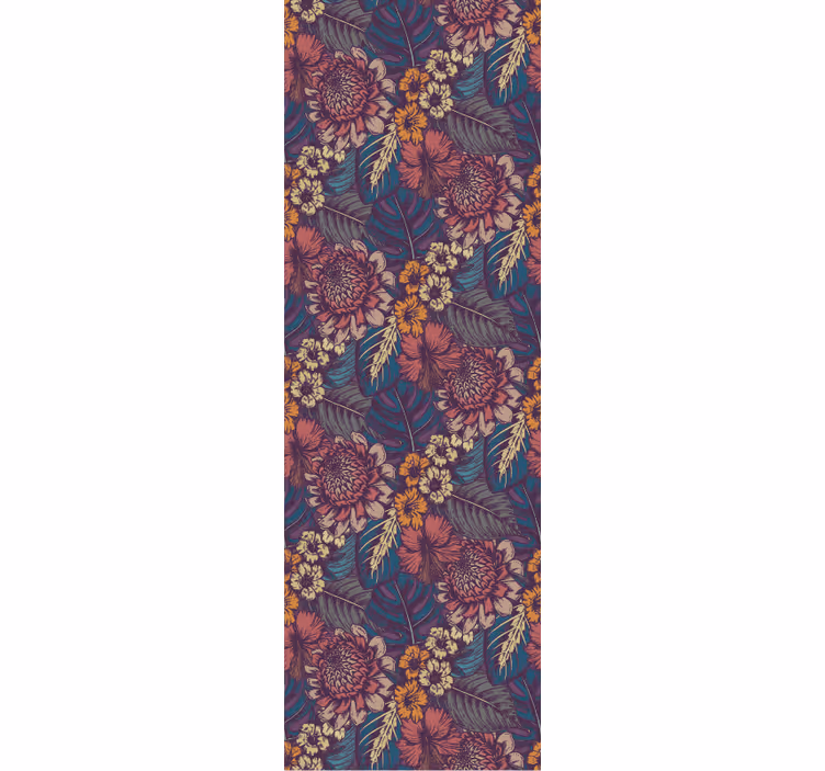 Papel pintado flores patrón botánico vintage - TenVinilo