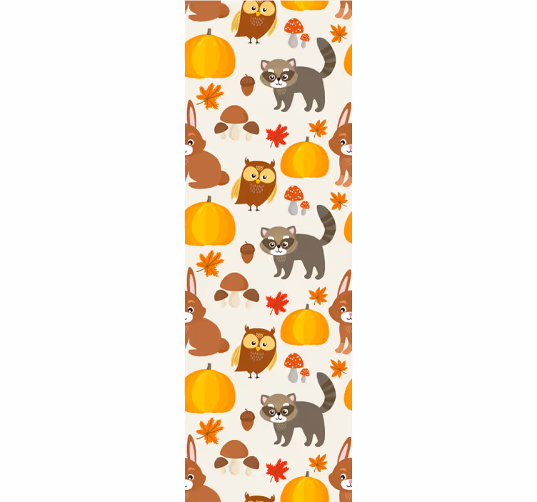 Papel mural animal patrón de fauna de otoño - TenVinilo
