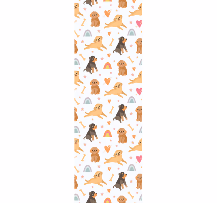 Papel mural perros motivo canino alegre - TenVinilo