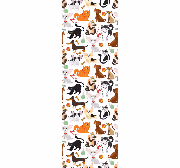 Papel mural animal ilustración de mascota juguetona - TenVinilo