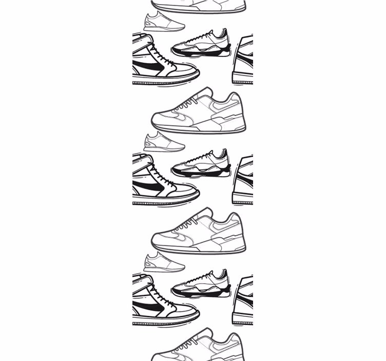 Papel mural arte ilustraciones de zapatillas - TenVinilo