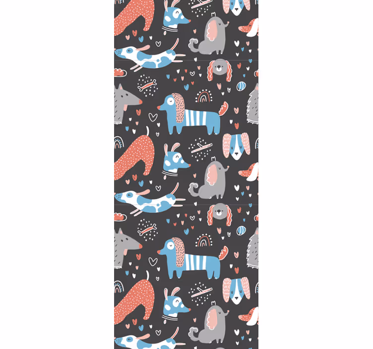 Papel mural animal motivos de animales juguetones - TenVinilo