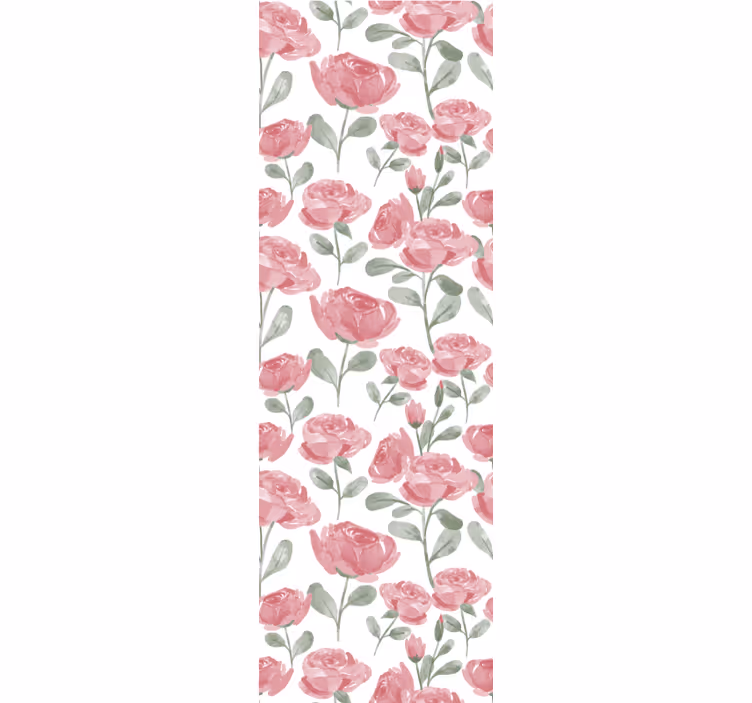 Papel pintado flores rosas acuarela - TenVinilo