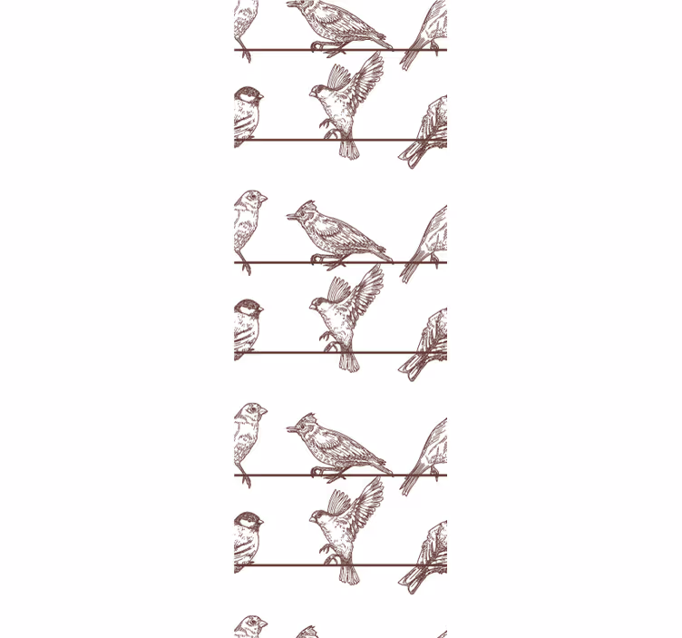 Papel mural pájaros patrón de pájaro posado - TenVinilo