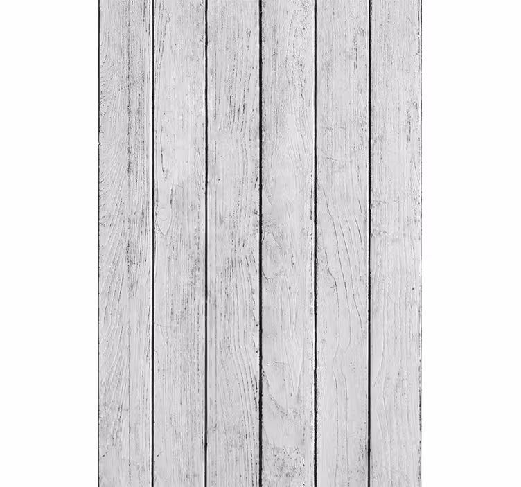 Papel pintado imitación madera Tablones blancos estilo "japandi" - TenVinilo