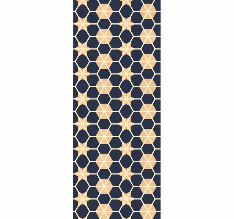 Papel mural living comedor patrón de estrella hexagonal - TenVinilo
