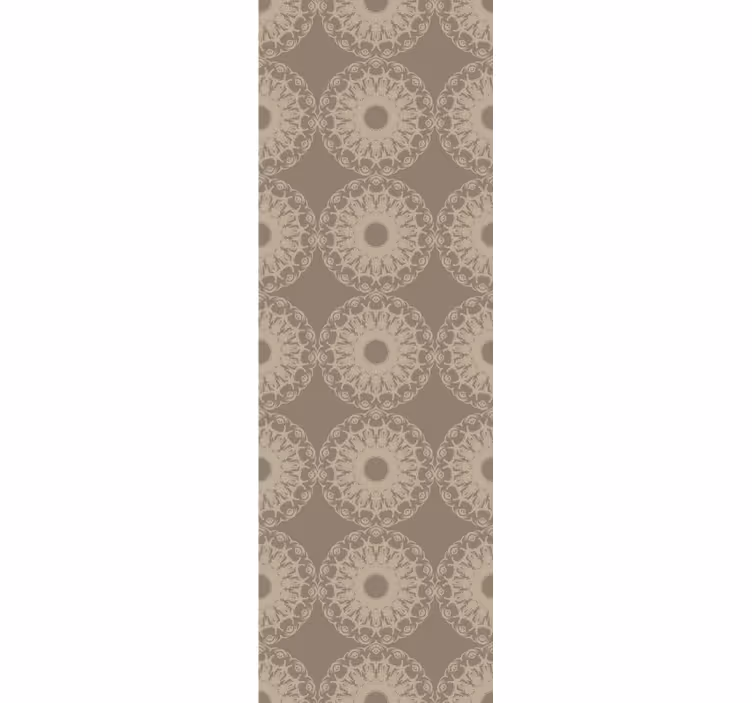 Papel mural ornamental intrincado patrón circular beige - TenVinilo