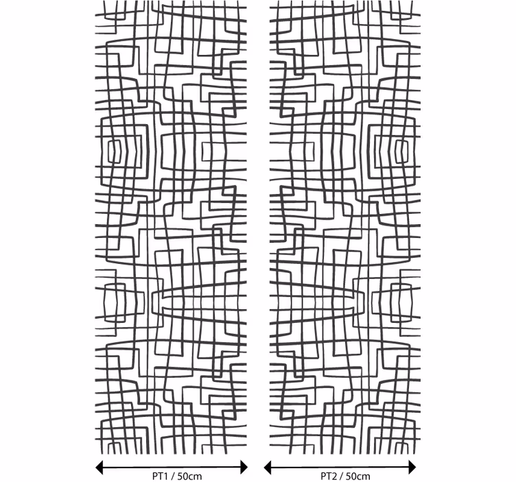 Papel mural comedor patrón de línea abstracta - TenVinilo