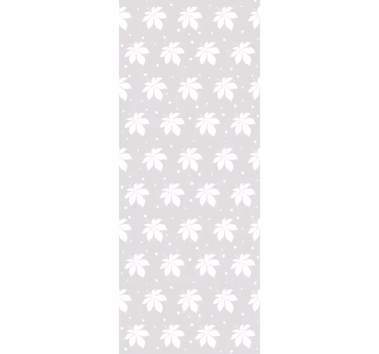 Papel mural hojas patrón gris y blanco - TenVinilo