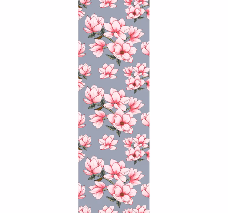 Papel pintado flores patrón de color rosa magnolia - TenVinilo