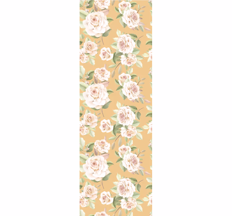 Papel mural living comedor arreglo de rosas suaves - TenVinilo