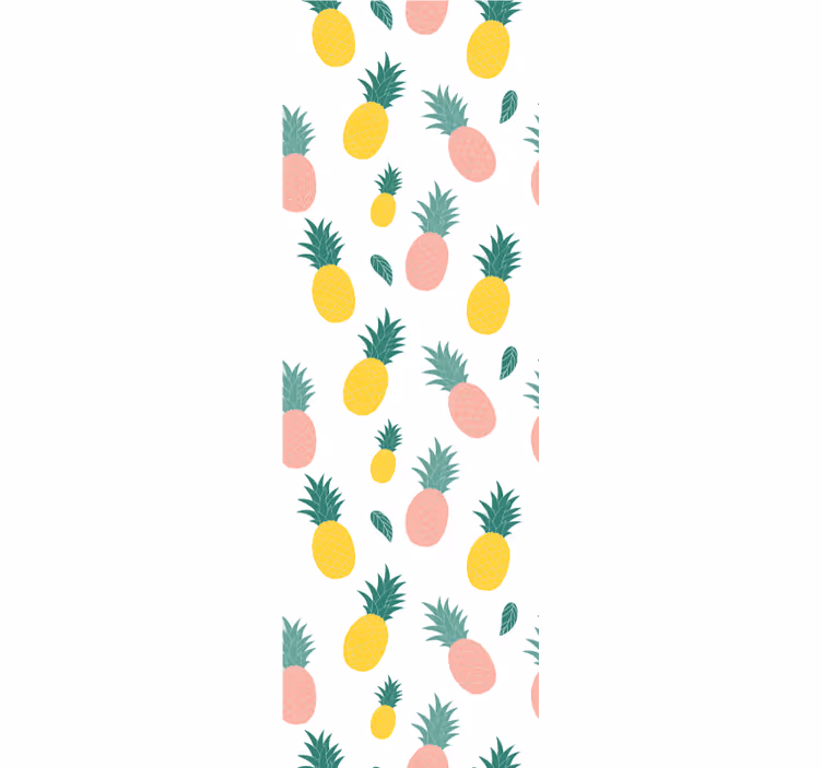 Papel mural cocina patrón de piña tropical - TenVinilo