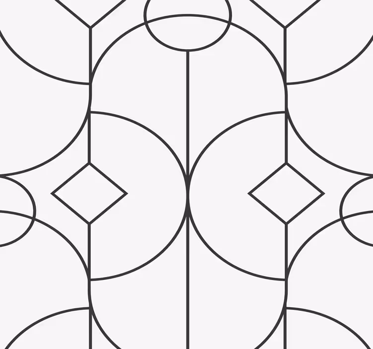 Papel mural geométrico obra de arte lineal gris - TenVinilo