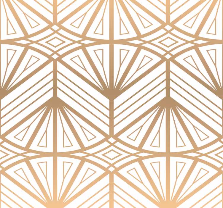 Papel mural moderno patrón geométrico dorado - TenVinilo