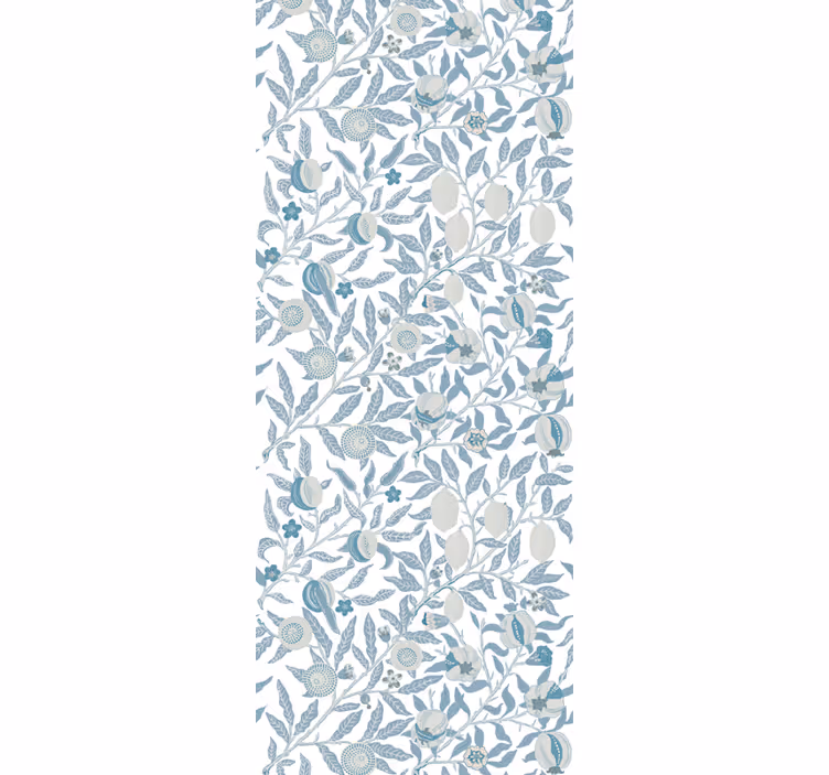 Papel pintado baño Flores azules estilo victoriano - TenVinilo