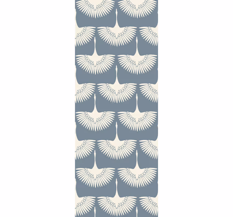 Papel mural pájaros elegante patrón de cigüeñas voladoras - TenVinilo