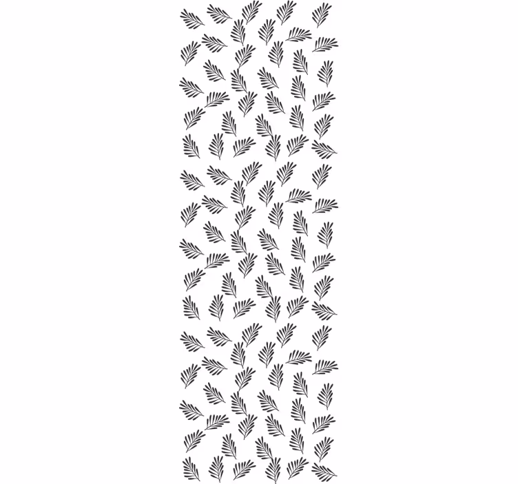Papel mural hojas patrón simple en blanco y negro - TenVinilo