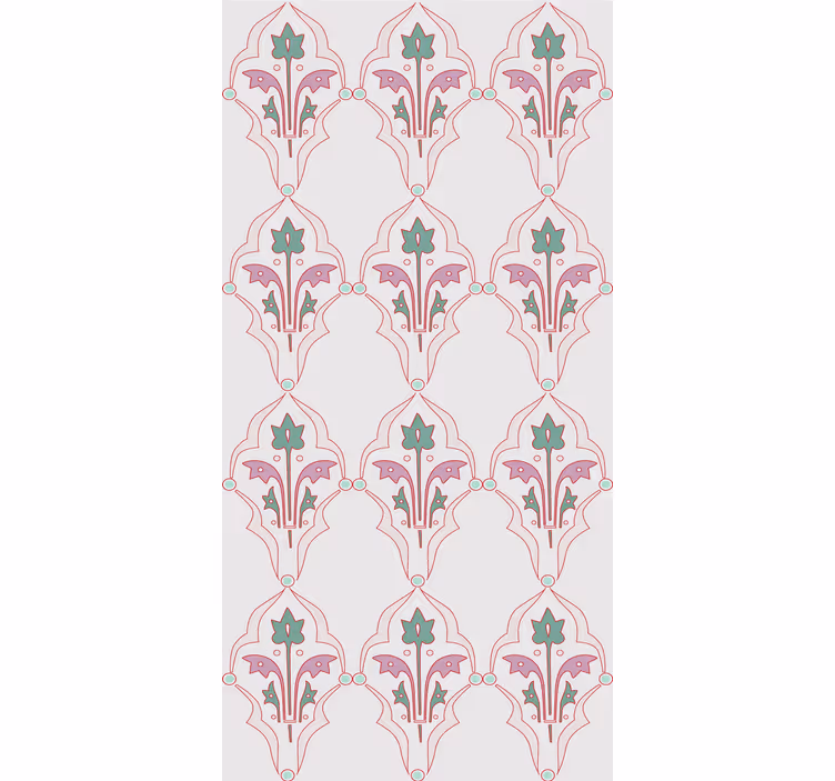Papel pintado flores Diseño floral formalizado - TenVinilo