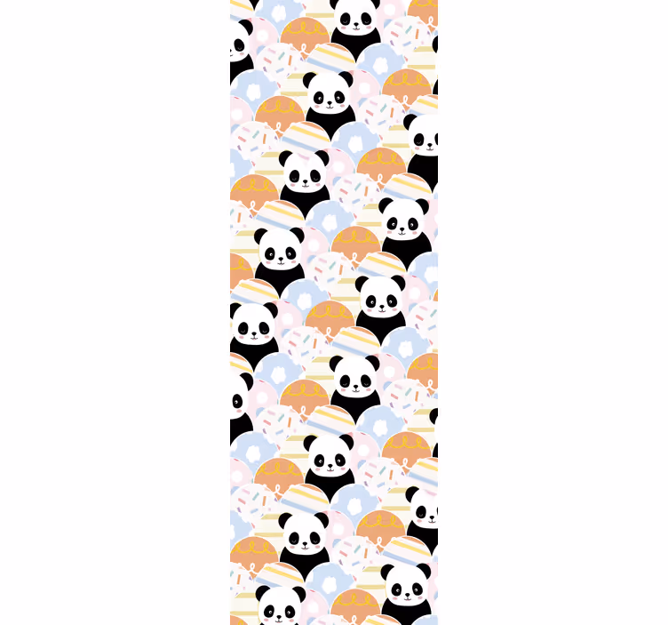 Papel mural animal patrón de panda - TenVinilo