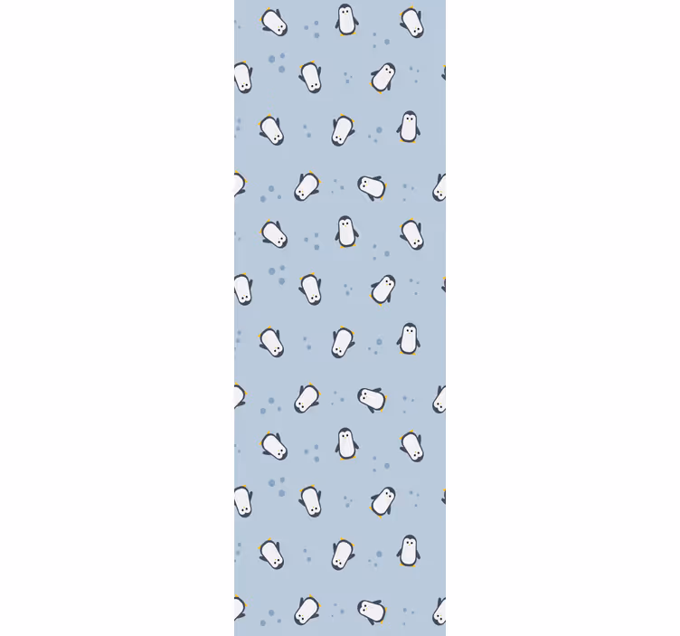 Papel mural infantil patrón de pingüino juguetón - TenVinilo
