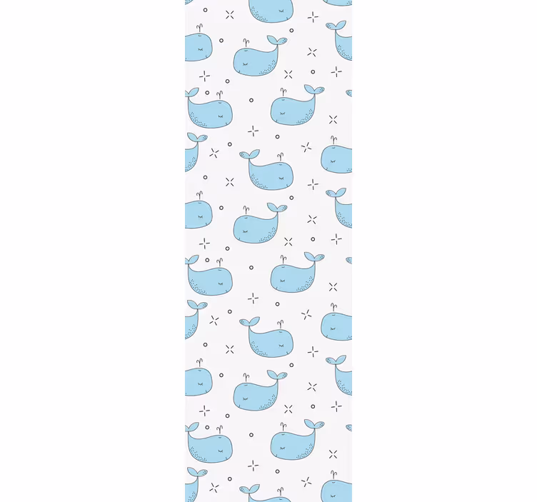 Papel mural infantil ballenas bebes azules - TenVinilo