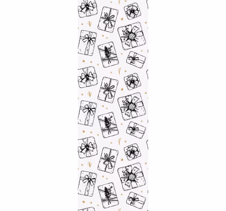 Papel mural navideño patrones de moños de regalo - TenVinilo