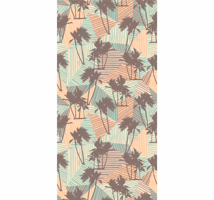 Papel mural árboles siluetas tropicales - TenVinilo