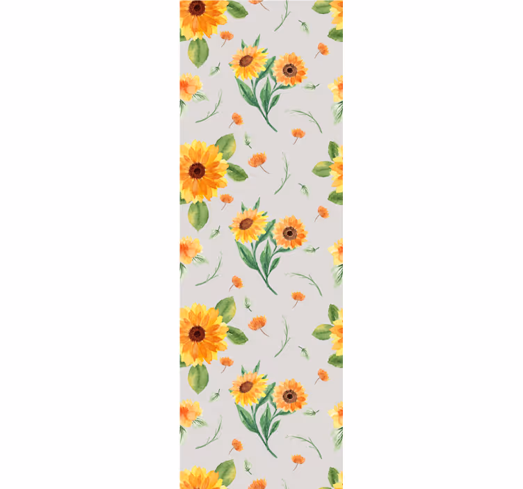 Papel pintado cocina Girasol acuarela flor patrón - TenVinilo