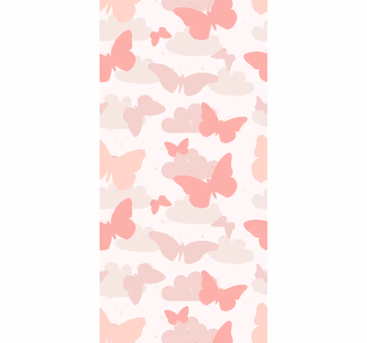 Papel mural mariposas patrón de nubes - TenVinilo