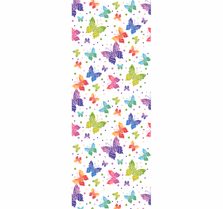 Papel mural mariposas patrón colorido para bebés. - TenVinilo