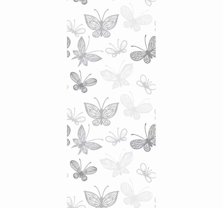 Papel mural mariposas elegante patrón gris - TenVinilo