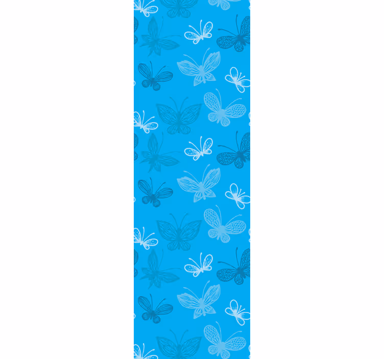 Papel mural mariposas patrón de vuelo azul - TenVinilo