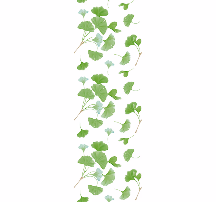 Papel mural hojas patrón de ginkgo biloba - TenVinilo