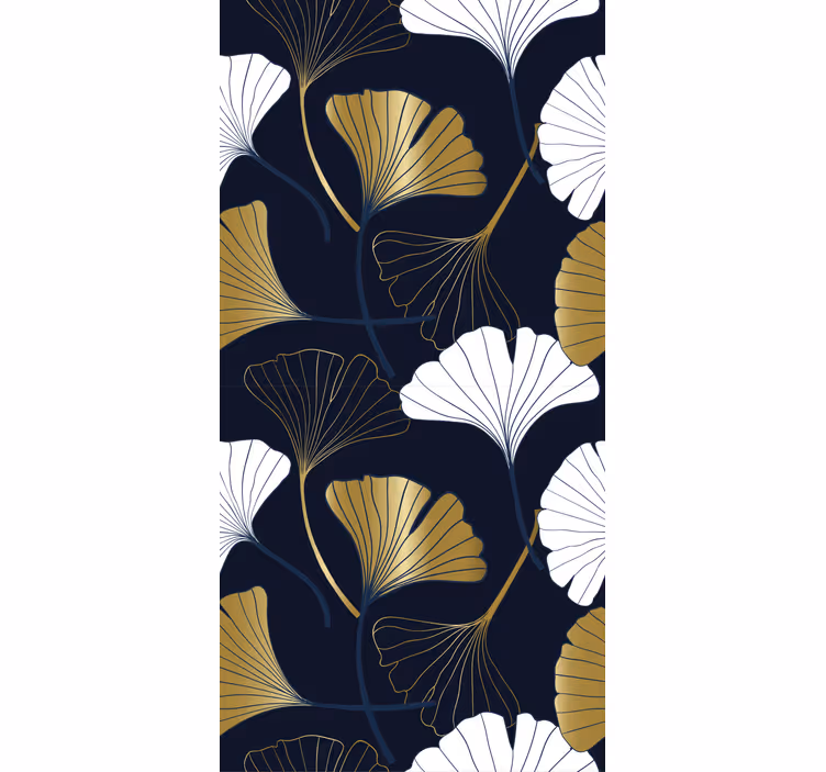 Papel mural floral composición de las hojas de ginkgo - TenVinilo