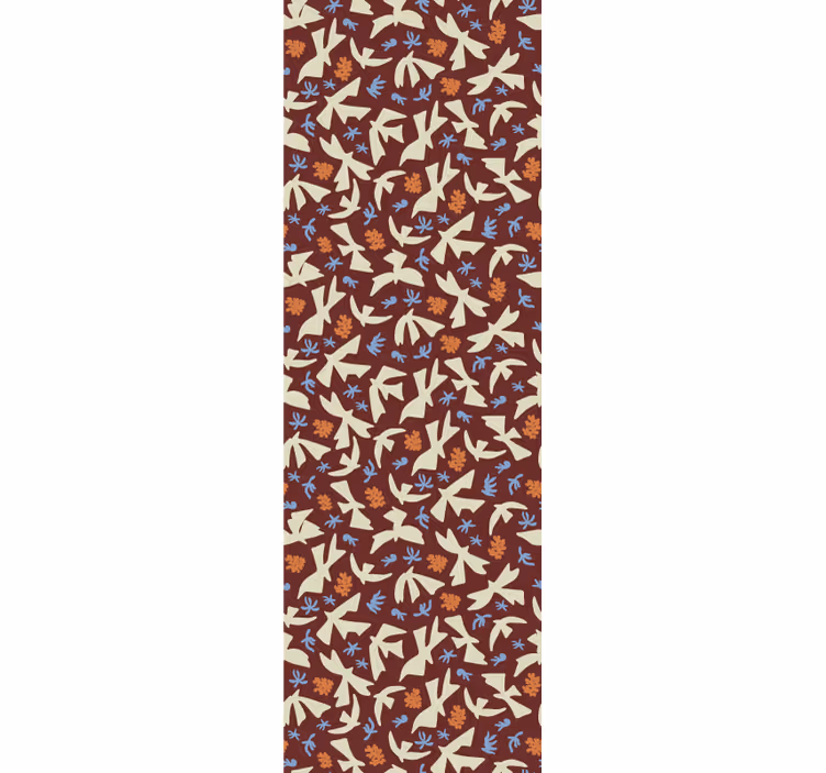 Papel mural floral motivos naturales estilizados - TenVinilo