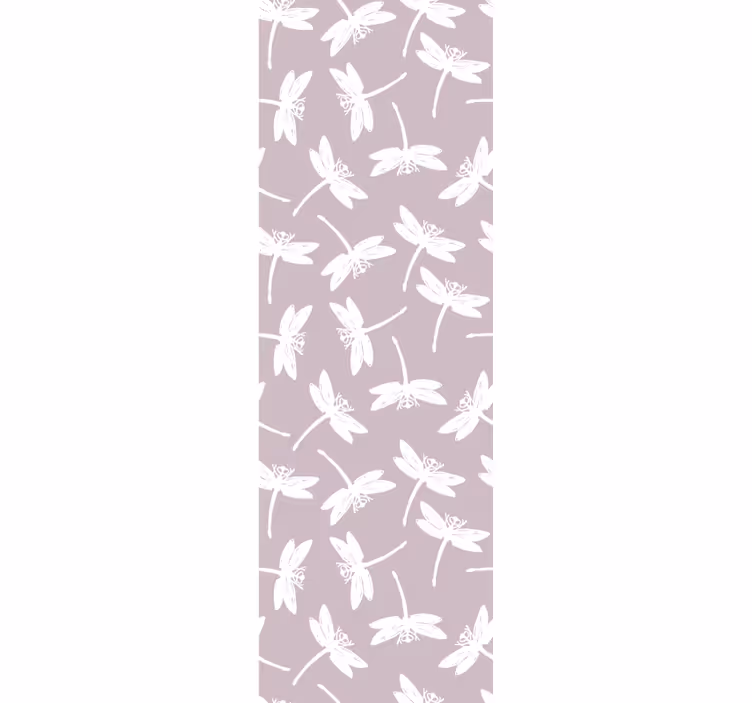 Papel mural mariposas patrón de libélula morada - TenVinilo