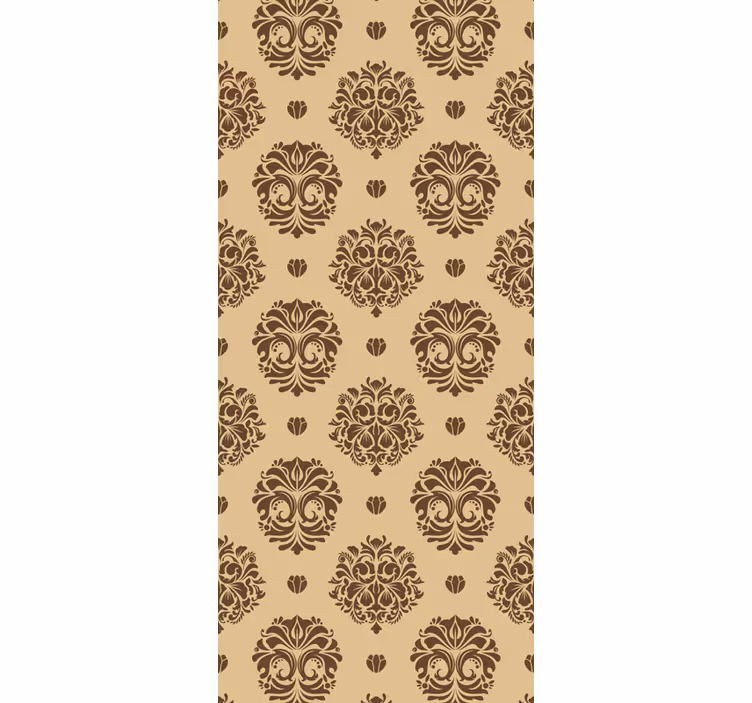 Papel mural floral patrón beige antiguo - TenVinilo